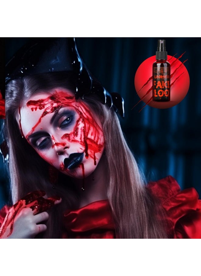 2 Oz Fake Blood Spray And 1 Oz Gel Fake Blood Makeup Kit Washable Sfx Makeup For Clothes Mouth Eyes，Stage Blood For Halloween Zombie Vampire Cosplay Party