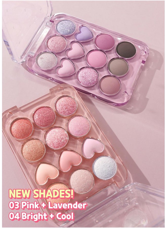 Pin Point Eyeshadow Palette 04 Bright+Cool | Eyeshadow Palette For Daily Makeup, Ultra-Blendable, Matte, Glitter, Shimmer Shades