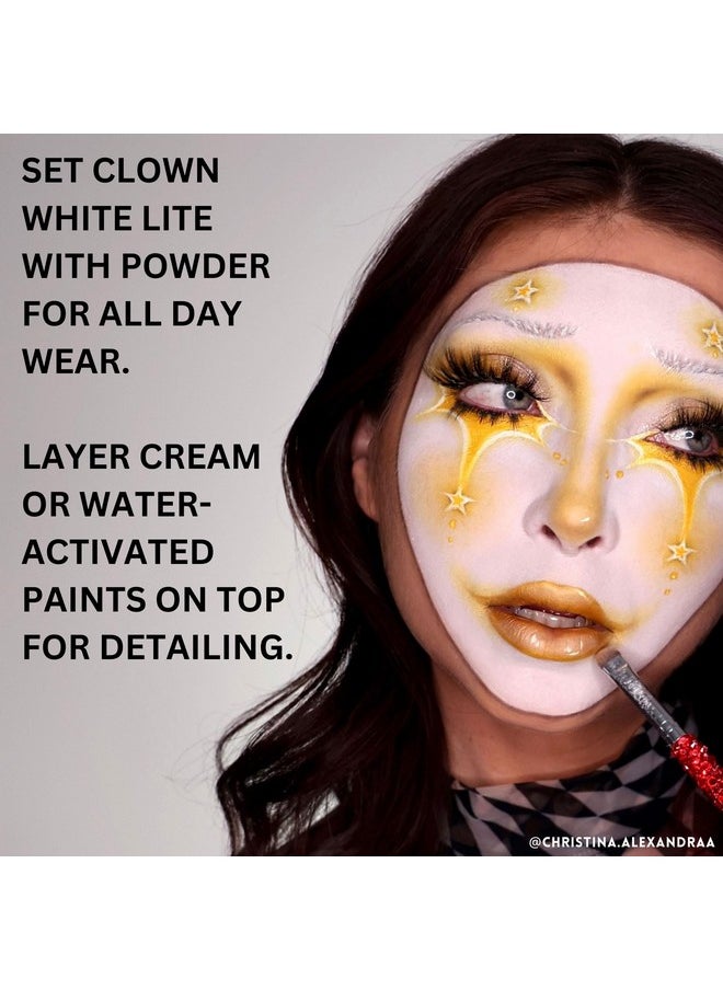 Makeup Clown White Lite | Professional Face Paint & Body Paint | White Cream Makeup, White Face Paint Makeup For Clown Makeup, Stage, Film, Cosplay, Mime, & Halloween 7 Oz (198 G)