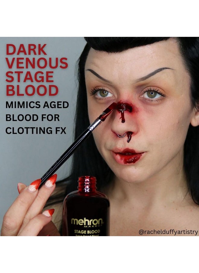 Makeup Stage Blood | Realistic Fake Blood For Halloween | Stage Blood Makeup | Made In The Usa | Washable Fake Blood For Special Fx, Stage & Screen, Halloween, & Cosplay (4.5) (Dark Venous)