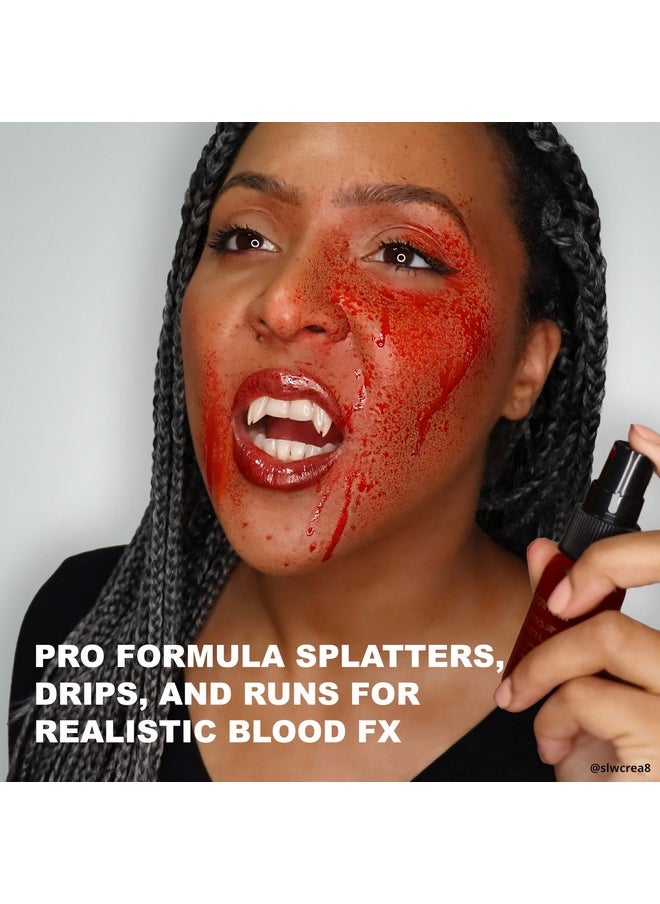 Makeup Blood Splatter | Professional Fake Spray Blood | Fake Blood Makeup For Performance, Halloween, Face Paint, Costumes, & Special Fx 1 Fl Oz (30 Ml)