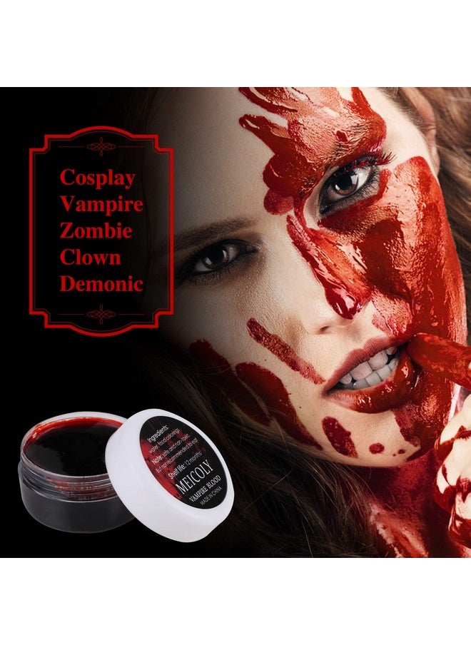 Quality Updated Halloween Coagulated Blood,30G/1.06 Oz Fake Blood Gel With Black Stipple Sponge,For Sfx Wound,Cuts,Clown,Vampire Film Cosplay Makeup,Elevated Quality