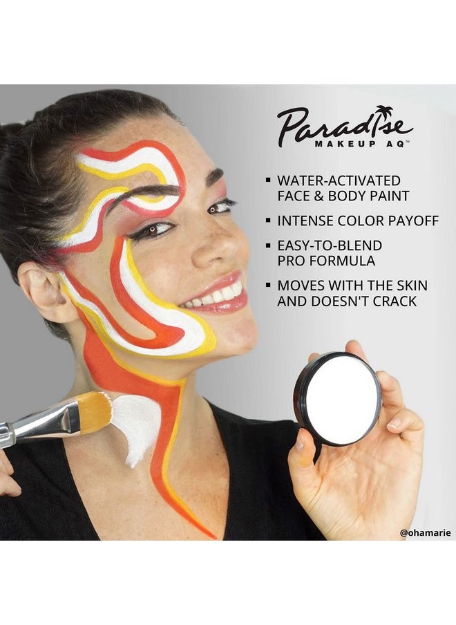 Makeup Paradise Makeup Aq Pro Size | Stage & Screen, Face & Body Painting, Special Fx, Beauty, Cosplay, And Halloween | Water Activated Face Paint & Body Paint 1.4 Oz (40 G) (White)