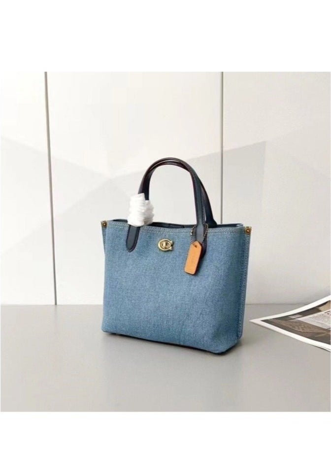 house Coach Denim Shoulder Bag Handbag 24*20*10cm