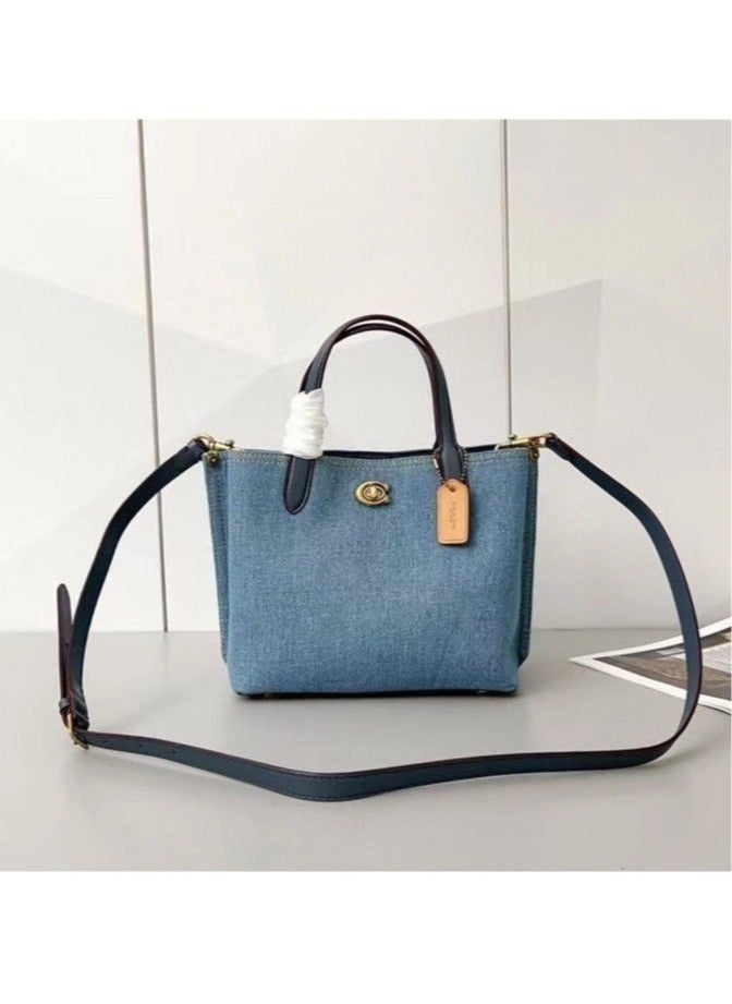 house Coach Denim Shoulder Bag Handbag 24*20*10cm