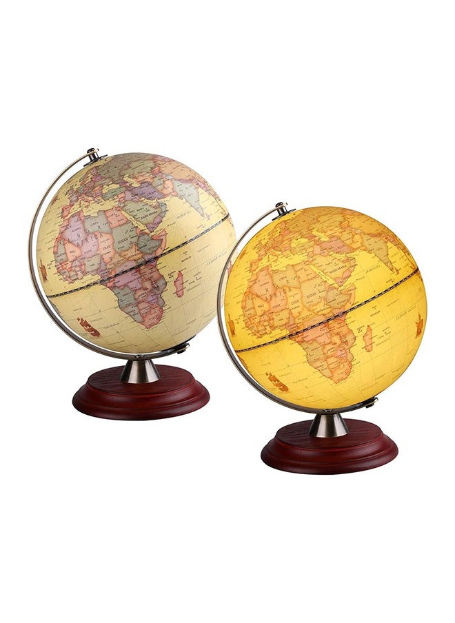 Illuminated World Globe for Adults & Kids with Wooden Stand,Built in LED Lamp for Illuminated Night View Antique Globe for Home Décor and Office Desktop 8inch