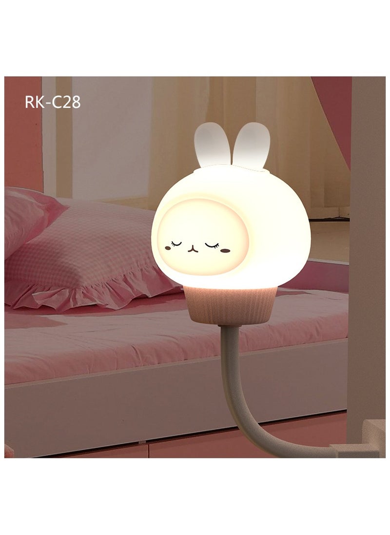 Creative new USB night light intelligent remote control egg tart light bear rabbit cartoon bedside night light