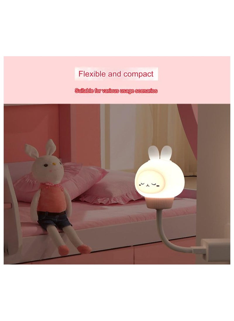 Creative new USB night light intelligent remote control egg tart light bear rabbit cartoon bedside night light