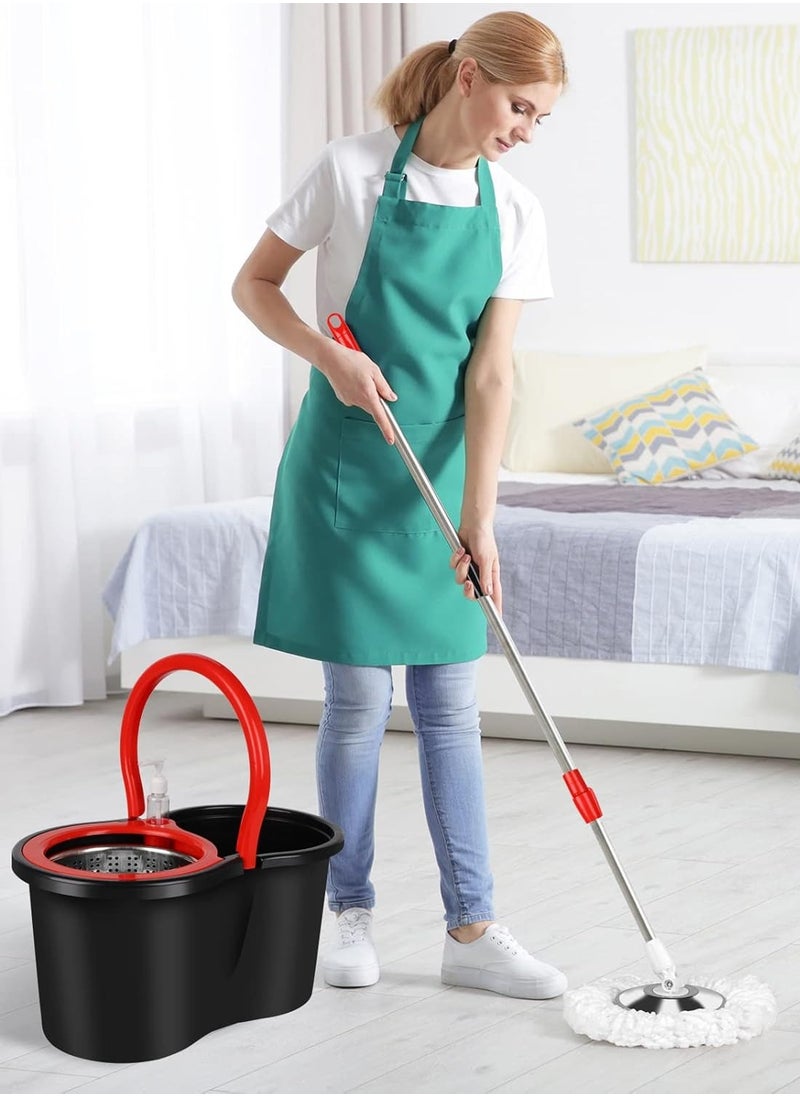 Bucket Quick Spin Mop with 2 Microfiber Wet Dry Mophead Floor Cleaning pocha Extendable Handle Removable Wringer 360° Floor Cleaner Mopping Set Reversible