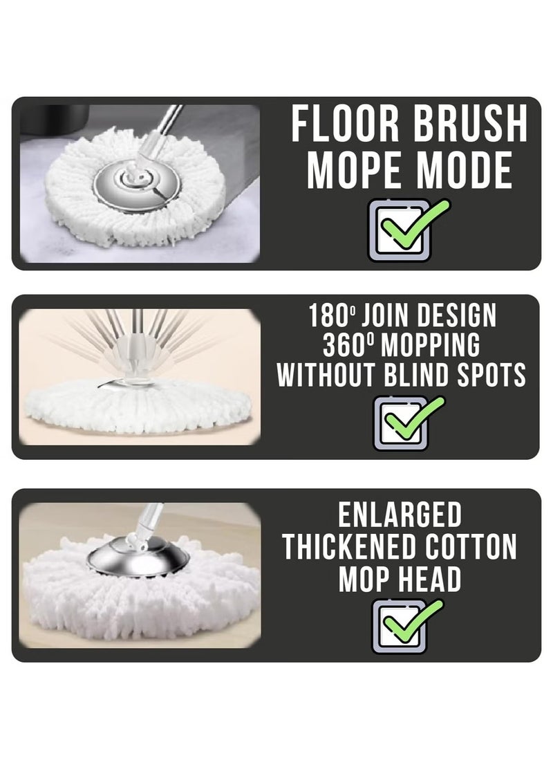 Bucket Quick Spin Mop with 2 Microfiber Wet Dry Mophead Floor Cleaning pocha Extendable Handle Removable Wringer 360° Floor Cleaner Mopping Set Reversible