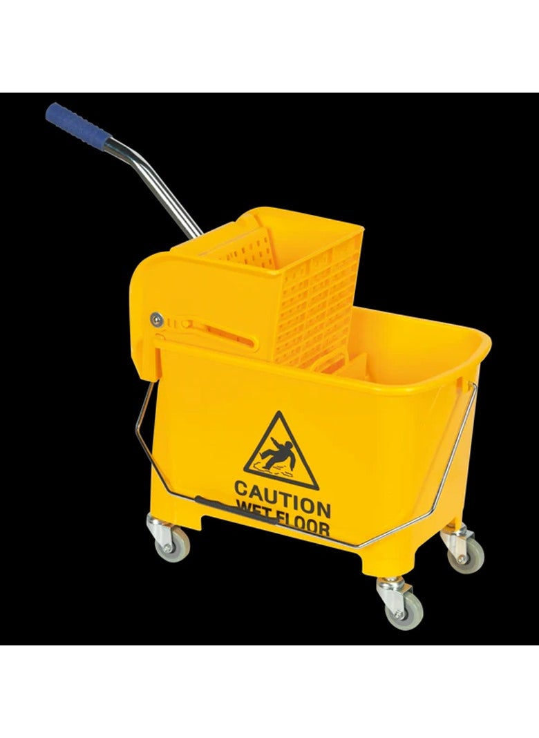 Floor Cleaning Mop Bucket with Trolly and Wringer, 4 wheel Mop Bucket Trolley for Home, Office, Commerical use - 20 Liters