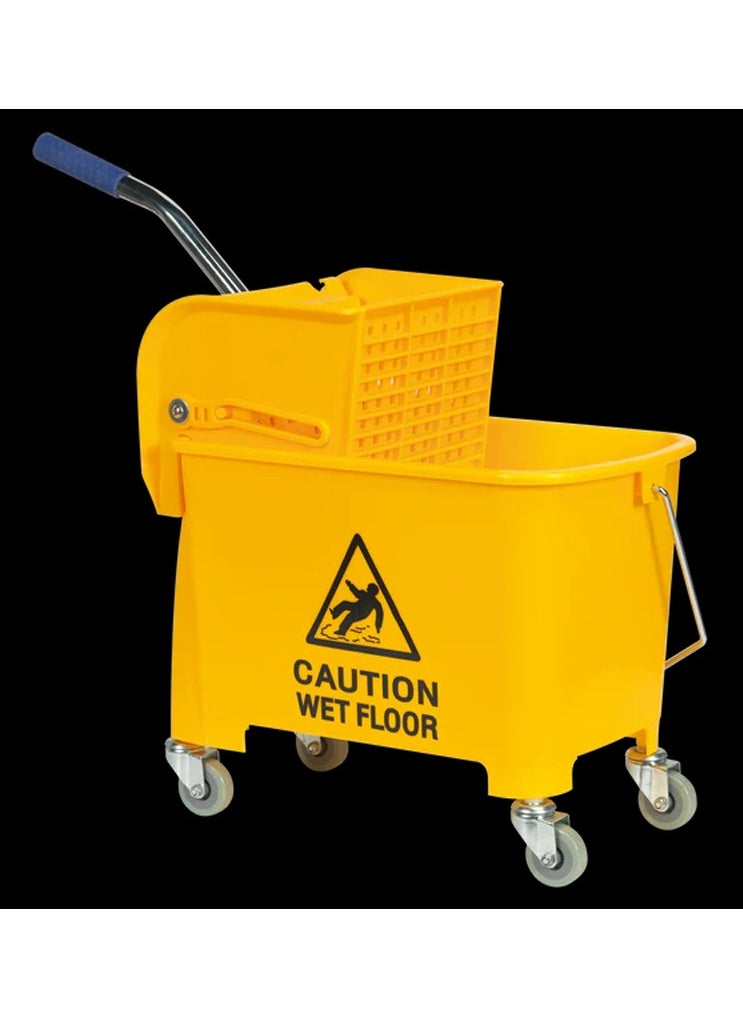 Mop Bucket with Wringer on Wheels for Floor Cleaning, 21 Quart, Separate Dirty and Clean Water, Yellow