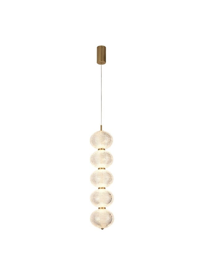 Danube Home Rochelle Pendant Acrylic+Metal D13X60Xh100 Led Copper A6900/1H | Contemporary Pendant Lamps | Hanging Lanterns | Modern Design Indoor Lighting For Bedroom Dining Living Room