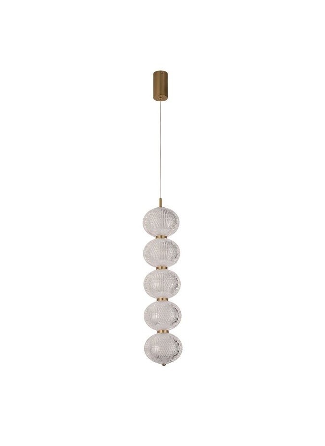 Danube Home Rochelle Pendant Acrylic+Metal D13X60Xh100 Led Copper A6900/1H | Contemporary Pendant Lamps | Hanging Lanterns | Modern Design Indoor Lighting For Bedroom Dining Living Room