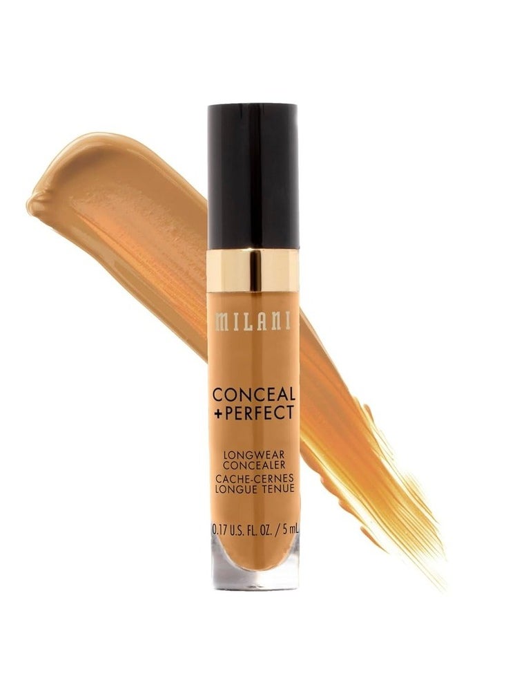 Milani Conceal + Perfect Longwear Concealer in 160 Warm Tan– Full Coverage, Lightweight Formula, 16-Hour Wear, Hydrating and Crease-Proof for Flawless Skin, 0.17 fl oz