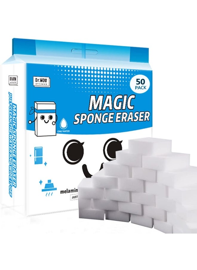 Dr.Wow  50 Pcs lot Magic Sponge Eraser Multi-Functional Melamine Foam Cleaner 100x70x30mm