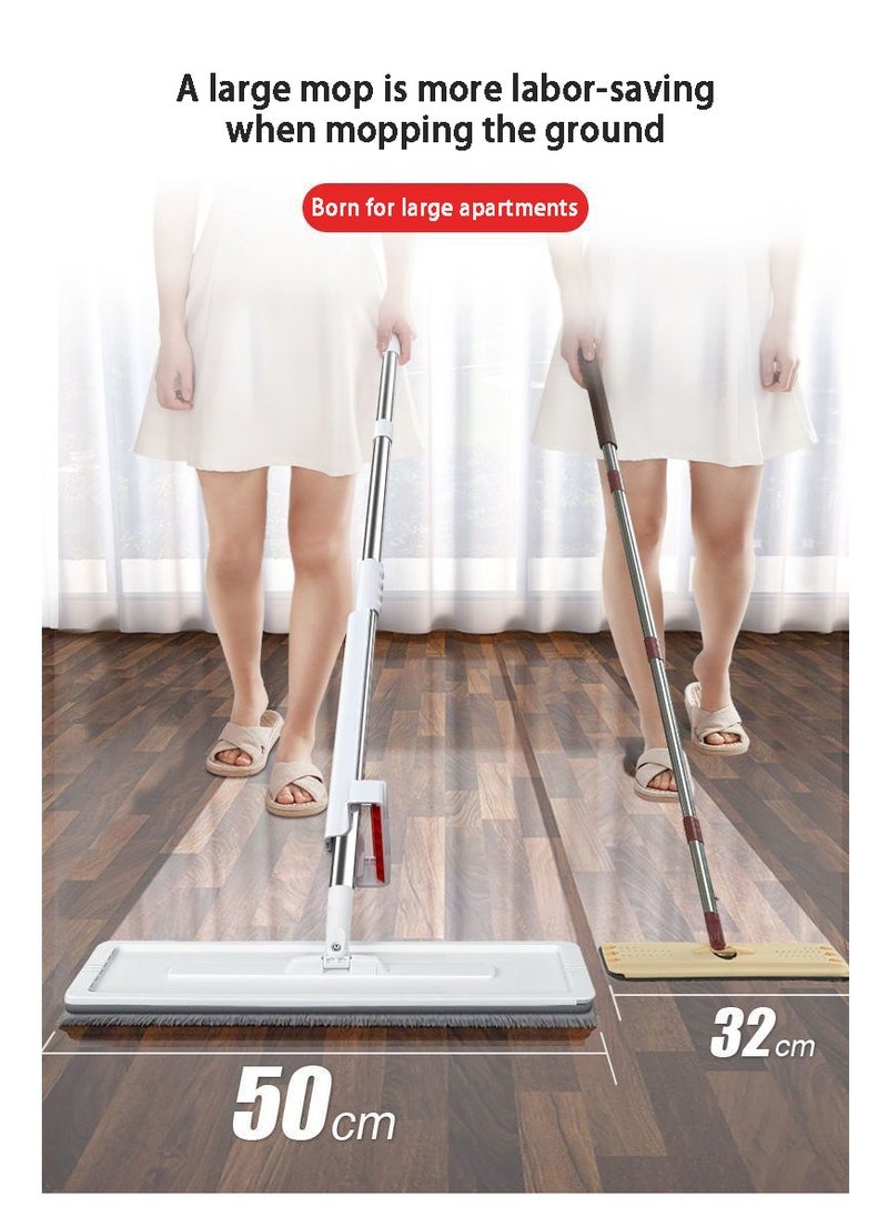 Large tablet hands-free rotary mop, floor cleaning dry and wet lazy mop hands-free wring, 50CM long floor mop