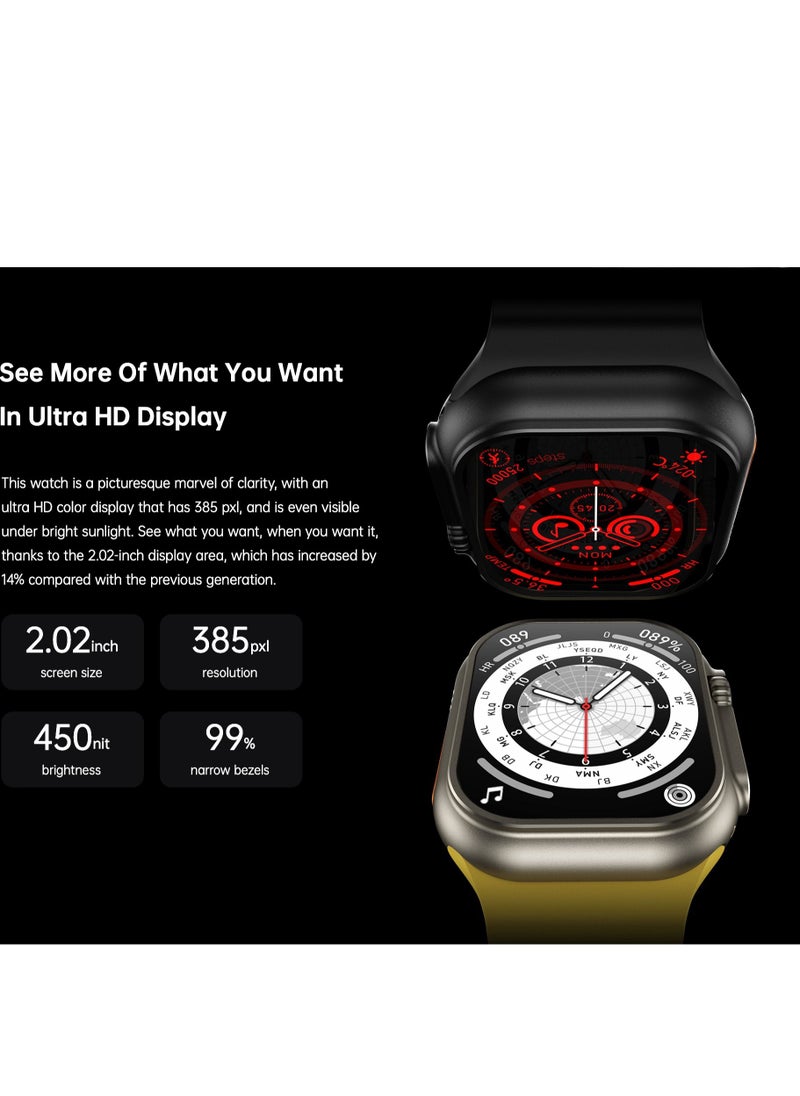 W800 Ultra  Personalized Smartwatch 2.05 Inch Screen Display 380mAh Battery AI Assistance Feature Bluetooth Calling Wireless Charging  Smart Watch