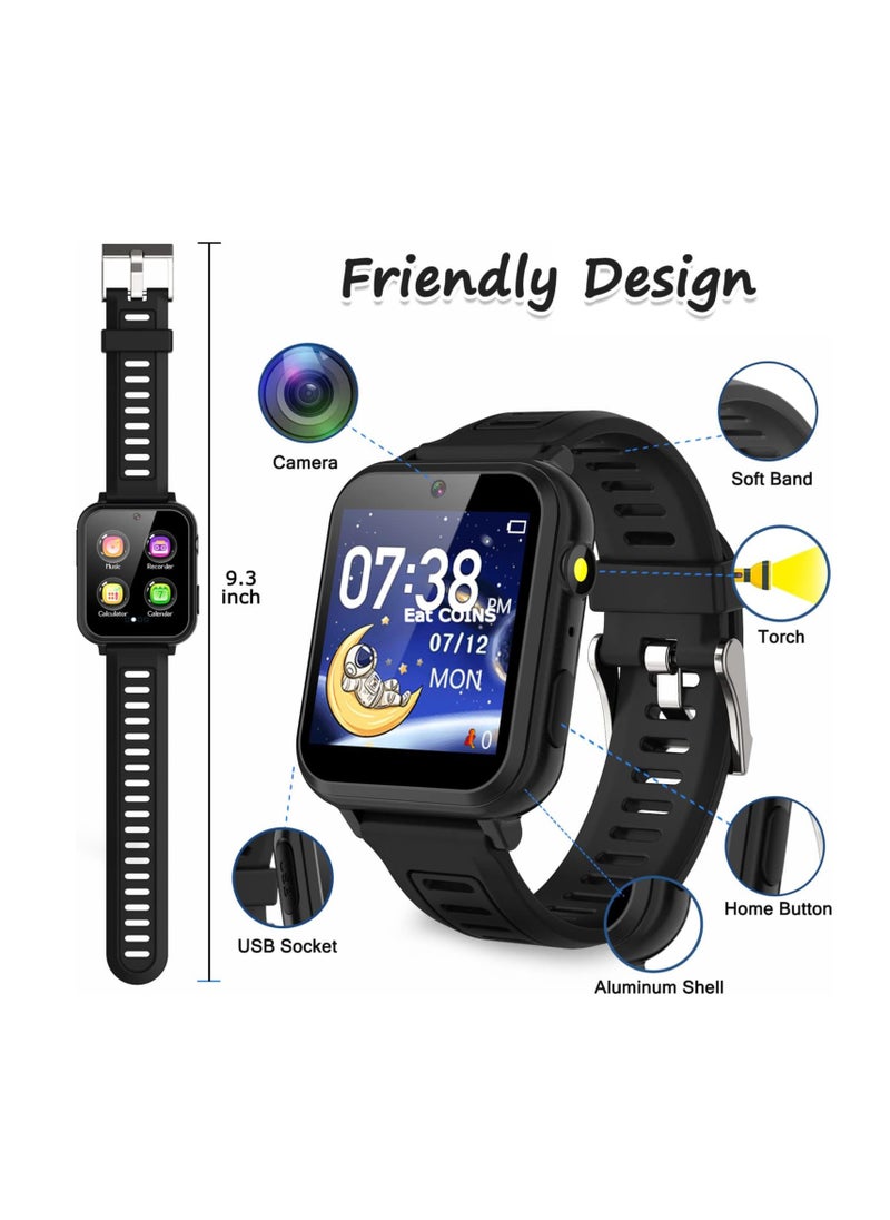 2-PACK Kids Smart Watch Boys, Kids Smart Game Watch with 24 Games HD Touch Screen Video Camera Music Player Pedometer Flashlight Alarm Clock 12/24  Kids Watches for Boy Gifts for 5-12 Year Old Boy Girl