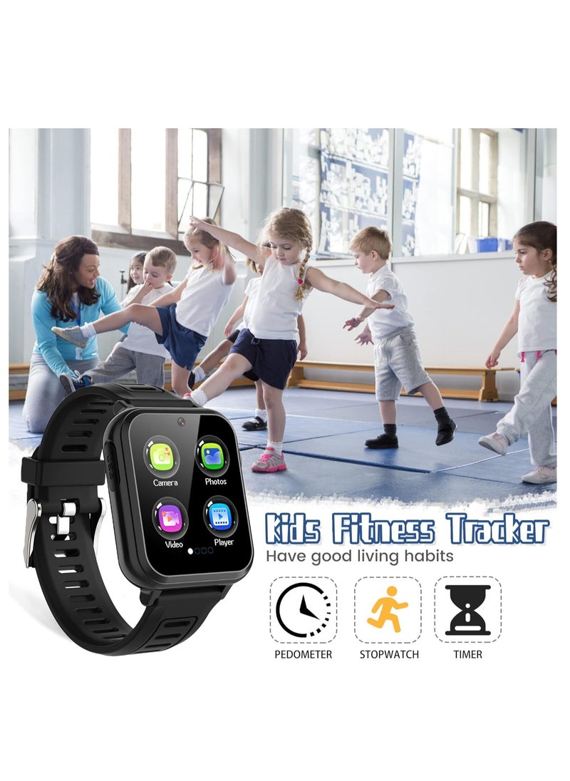 2-PACK Kids Smart Watch Boys, Kids Smart Game Watch with 24 Games HD Touch Screen Video Camera Music Player Pedometer Flashlight Alarm Clock 12/24  Kids Watches for Boy Gifts for 5-12 Year Old Boy Girl