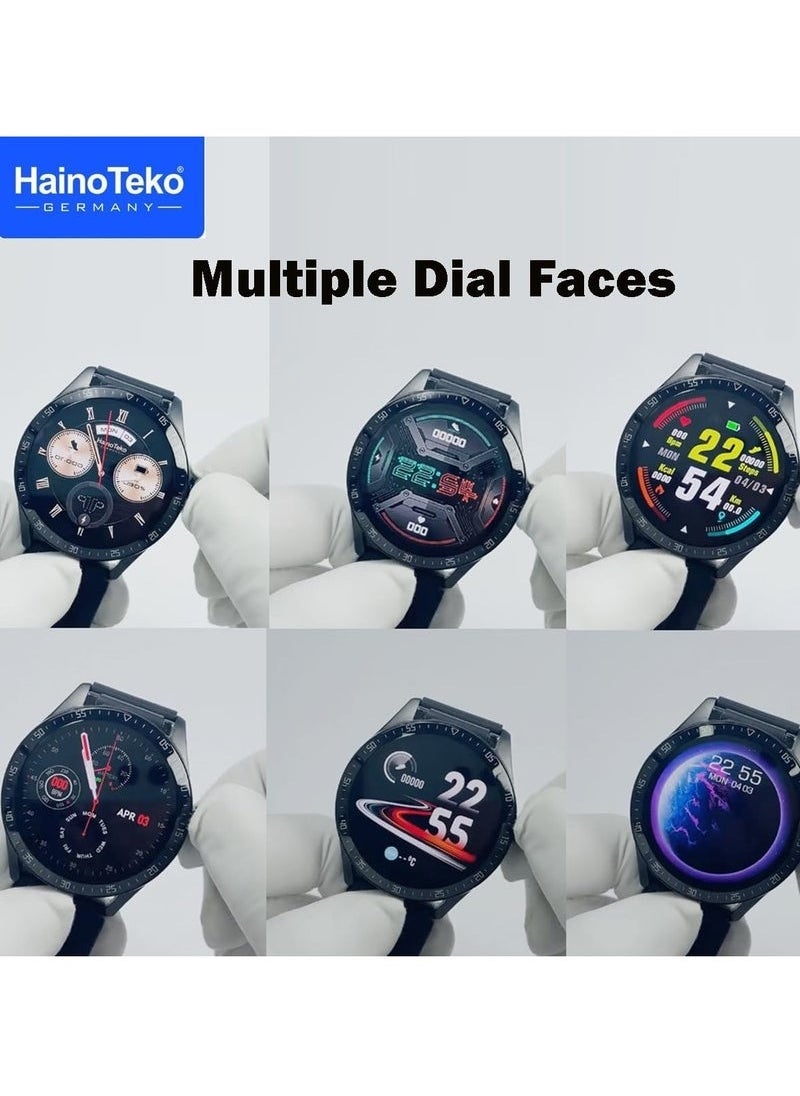 Haino Teko Germany RW37 Watch Buds Large Screen Round Shape AMOLED Display Smart Watch and Bluetooth Earbuds With 2 Pair Straps for Ladies and Gents