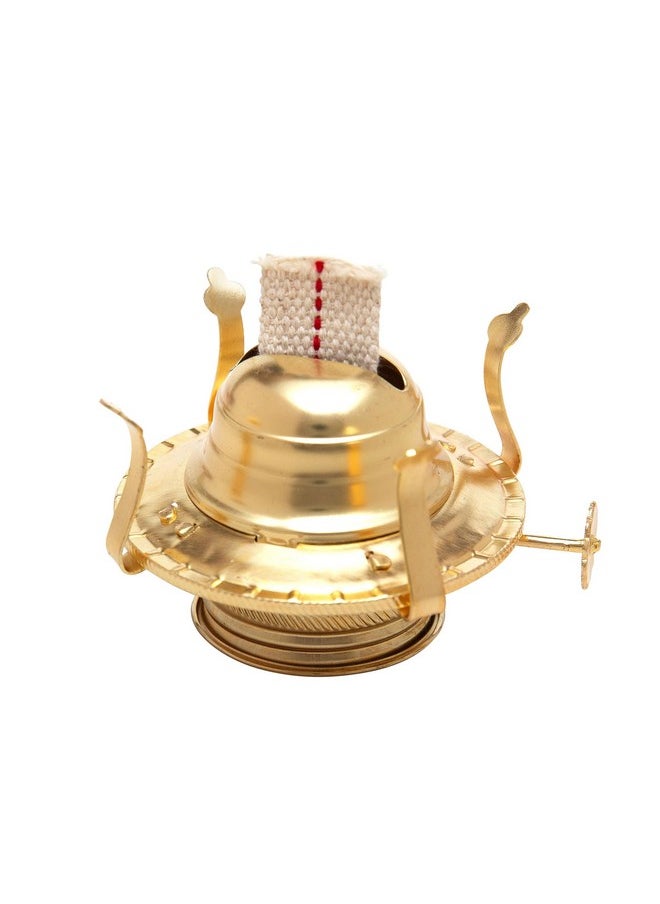 Brass Plated Oil Burner With Cotton Wick - Replacement For Antique Kerosene Lamps | 2 Pack