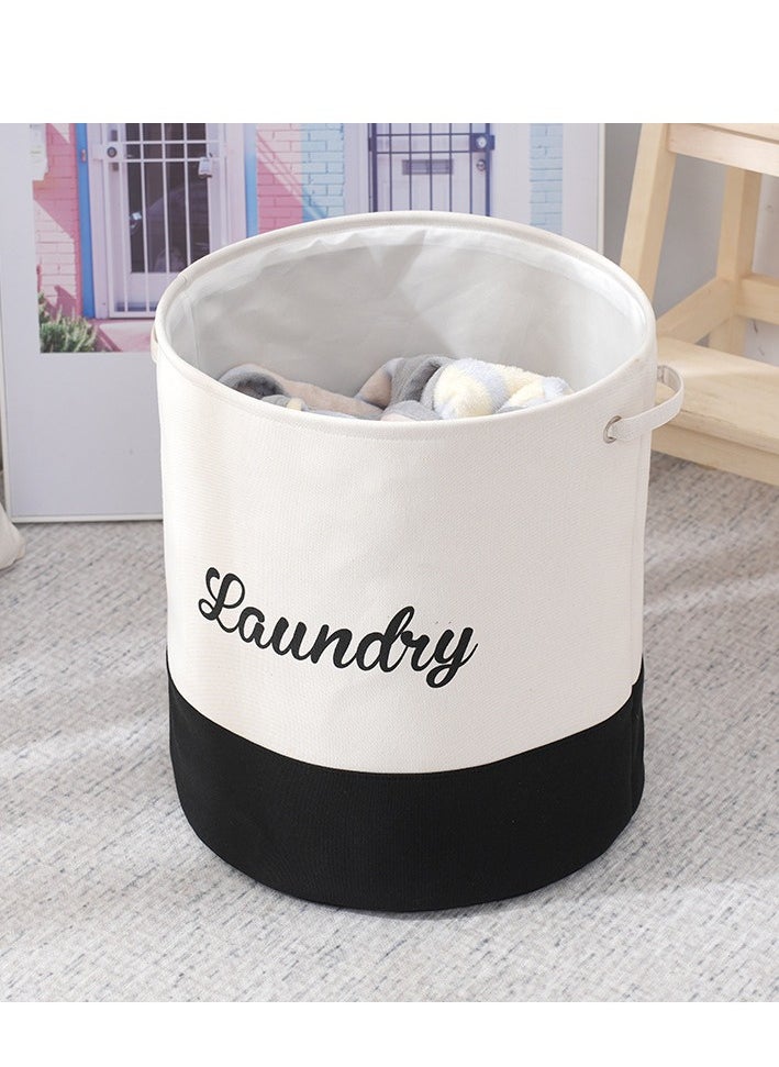 Winnie Nursery Storage Basket, Large Barrel Shaped Canvas Laundry Hamper With A Waterproof PE Coating, Foldable, for Kids, Boys and Girls, Bathroom and Bedroom Set, Clothes,Toys Bin