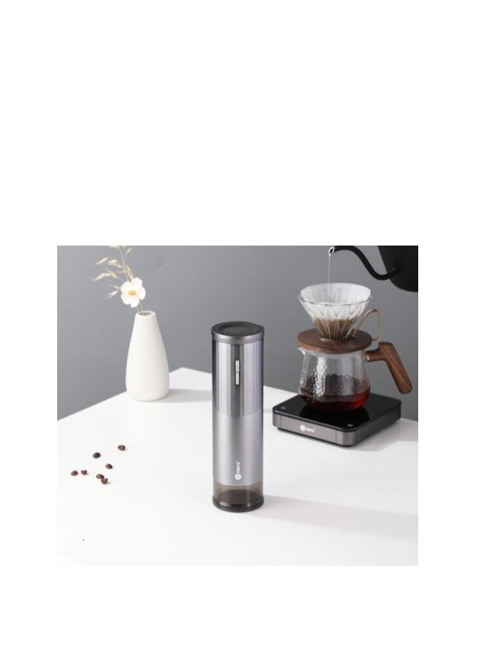 zeroHero RUI Portable Electric Coffee Grinder - 25-30g Capacity, CNC Stainless Steel Burr, Rechargeable 800mAh Battery, Silent Design, Adjustable Coarseness, Durable Aluminum Body - Black/Grey/Silver