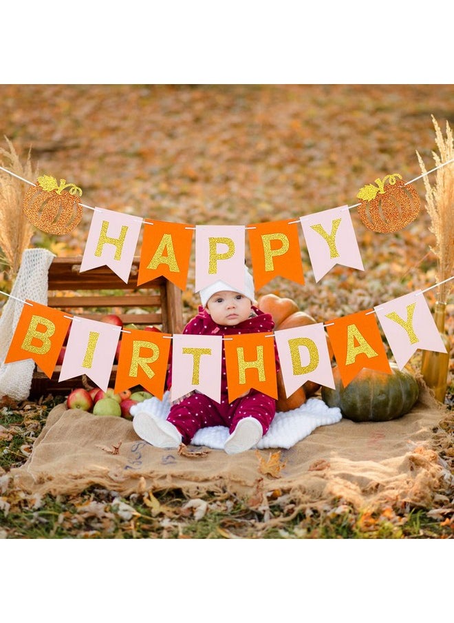 Fall Pumpkin Happy Birthday Banner Happy Birthday Pumpkin Banner For Thanksgiving Fall Pumpkin Themed Birthday Party Decorations