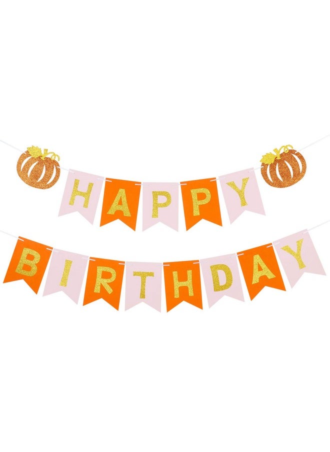 Fall Pumpkin Happy Birthday Banner Happy Birthday Pumpkin Banner For Thanksgiving Fall Pumpkin Themed Birthday Party Decorations