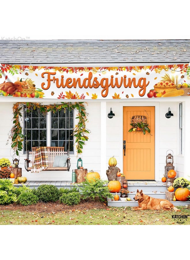 , Happy Friendsgiving Banner For Yard - Xtralarge, 120X20 Inch | Friendsgiving Yard Sign For Friendsgiving Decorations Outdoor | Happy Friendsgiving Backdrop For Friendsgiving Party Decorations