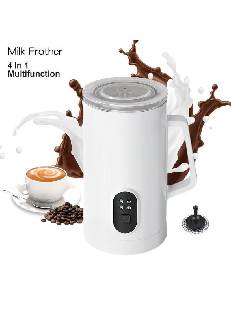 Electric Milk Frother Steamer Milk Foamer 4 in 1 Multifunctional Hot Cold Milk Foam Maker 400W Automatic Quiet Milk Warmer Latte Cappuccinos Hot Chocolate