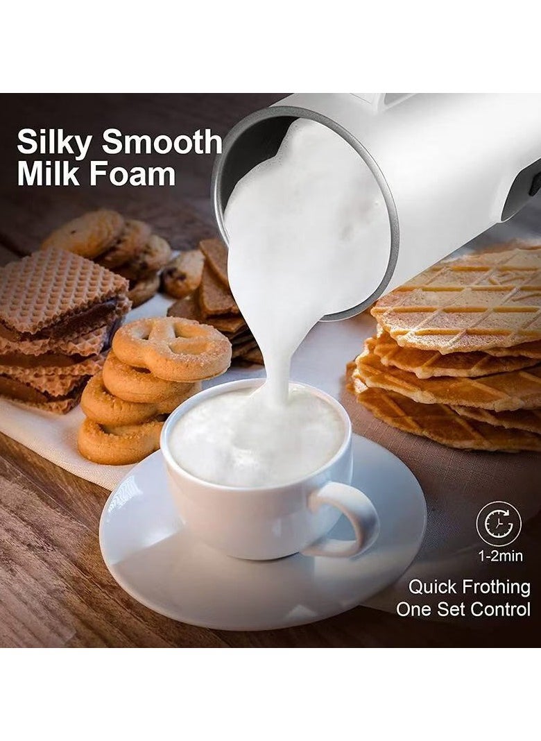 Electric Milk Frother Steamer Milk Foamer 4 in 1 Multifunctional Hot Cold Milk Foam Maker 400W Automatic Quiet Milk Warmer Latte Cappuccinos Hot Chocolate