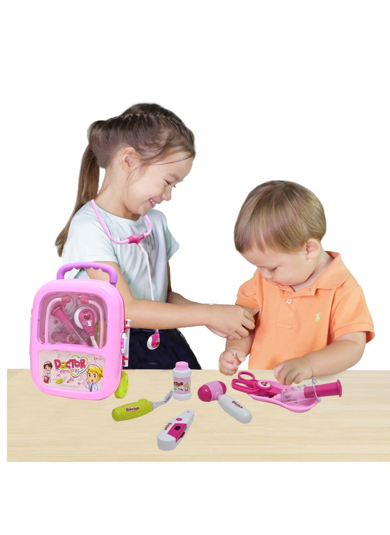 Pretend Play Doctor Medical Play Set in a Trolley Suitcase with Light and Sound Effects