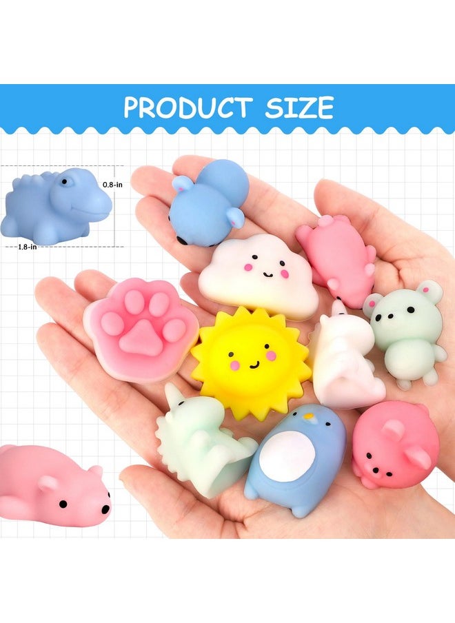 25Pcs Mochi Squishy Toys, Mini Kawaii Squishies Animals With Storage Bag Party Favor For Kids Stress Relief Toys Classroom Prizes Easter Basket Stuffers For Boys And Girls Age 3+