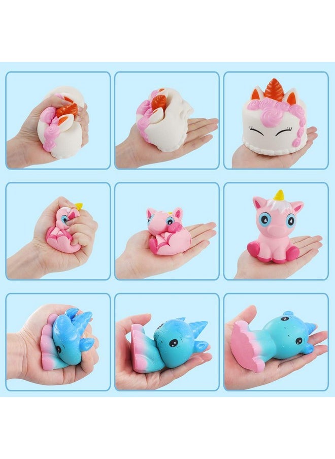 Unicorn Squishy Jumbo Squishies- 6 Pack Narwhal Squishy Unicorn Cake Scented Squishies Pack Slow Rising Squishies Stress Reliever Toys For Girls And Boys Unicorn Party Favors