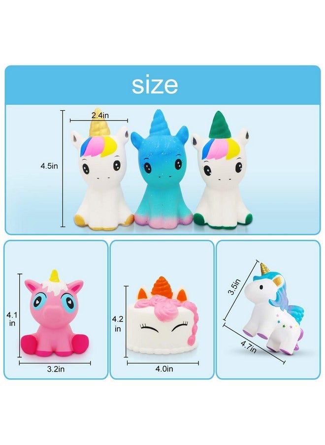 Unicorn Squishy Jumbo Squishies- 6 Pack Narwhal Squishy Unicorn Cake Scented Squishies Pack Slow Rising Squishies Stress Reliever Toys For Girls And Boys Unicorn Party Favors