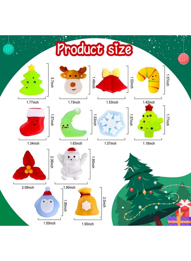 24Pcs Christmas Squishies Toys Mochi Squishies Toys Bulk Party Favor For Kids Christmas Stocking Stuffers Goodie Bag Filler Bulk