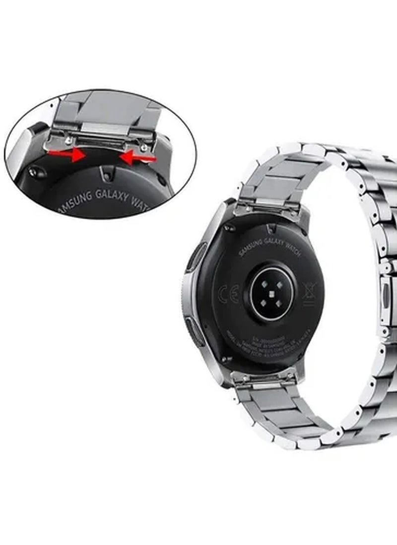 Metal Stainless Steel Strap Band for Samsung Galaxy Watch 46mm / Huawei GT2 / Gear S3 Frontier and Classic / Honor Magic 2 / Fossil - 22mm - 22mm Silver