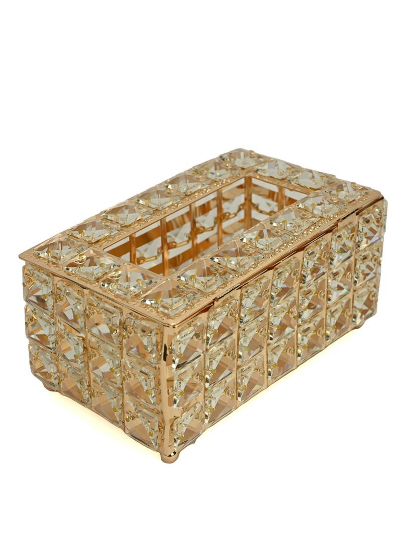 Luxury Present for Mom and Girlfriend: Decorative Crystal Tissue Box, Table top Tissue Holder Case, Dressing Tables Decorating Napkin Organizer