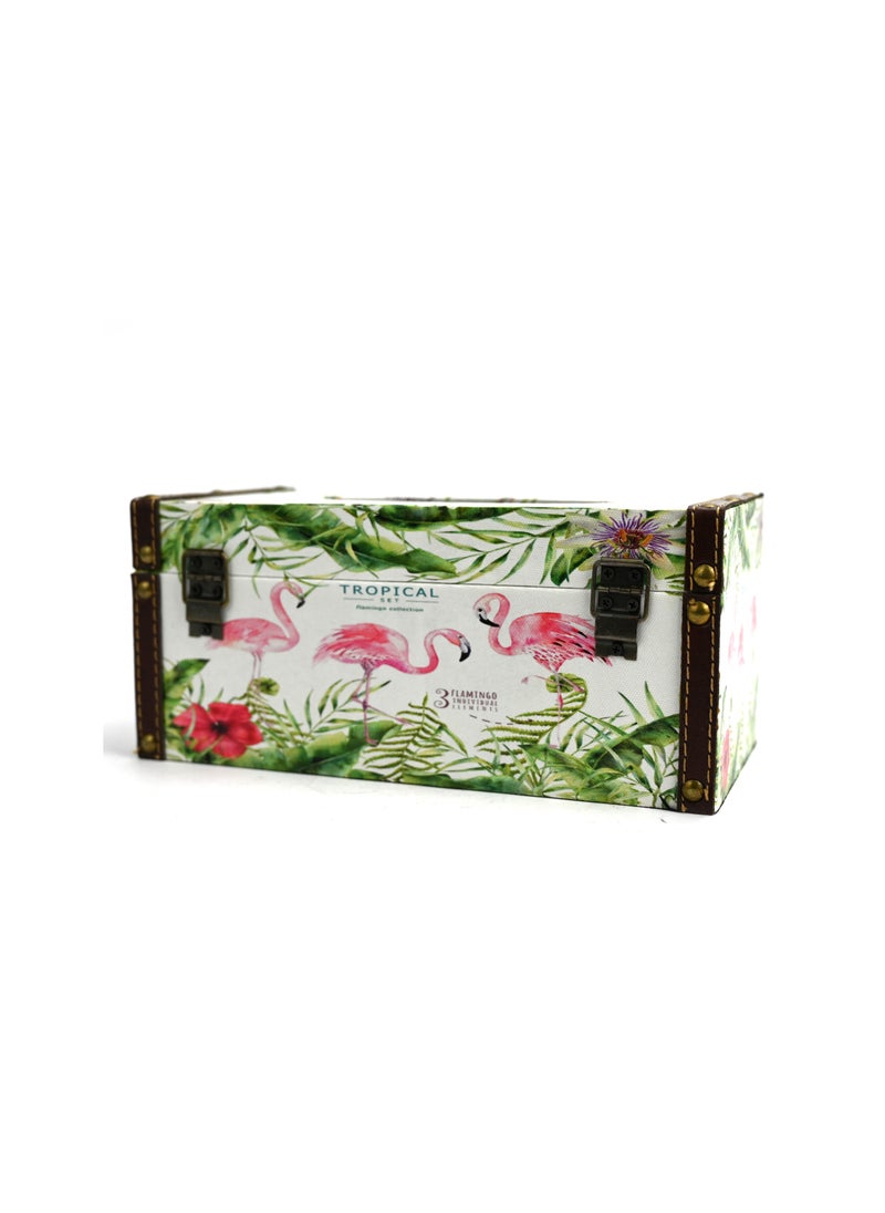 Face Tissue Box Cover for Disposable Paper Facial Tissues, Flamingo Theme Rectangular Tissue Box Holder for Storage on Bathroom Vanity, Countertop, Bedroom Dresser, Nightstand, Desk