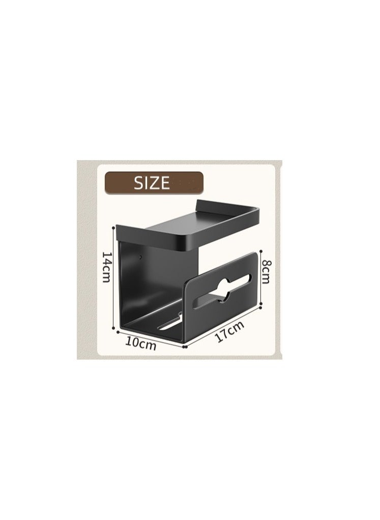 Multifunctional Toilet Paper Holder，Toilet Storage Rack Tissue Holder Self Adhesive Bathroom Mobile phone Roll Paper Shelf Perforation-free Aluminum Holder,Wall Mounted Stainless Steel Tissue Roll H