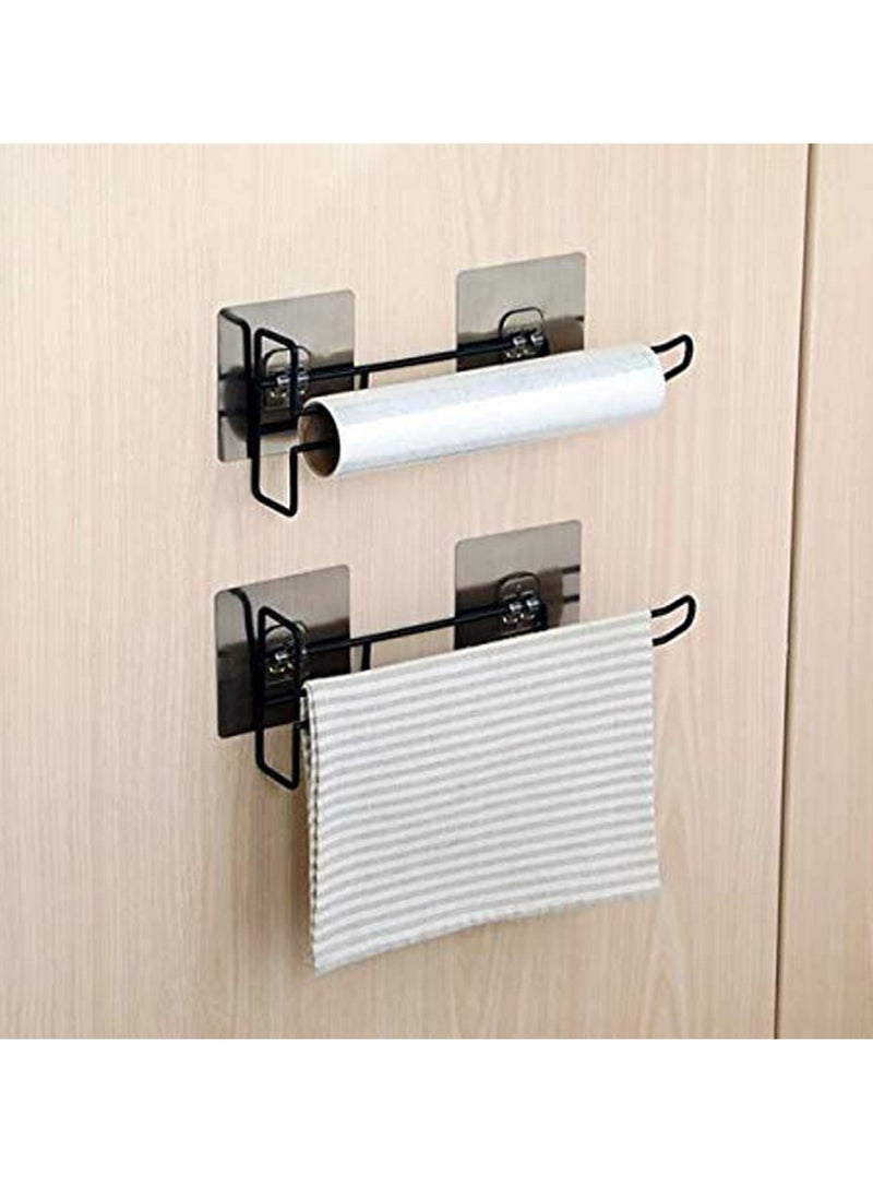 Self Adhesive Wall Mounted 3 in 1 Multi Functional Towel Holder, Tissue Paper Rack, Wine Glass Holder - No Drilling (1pcs, Tissue Rack)