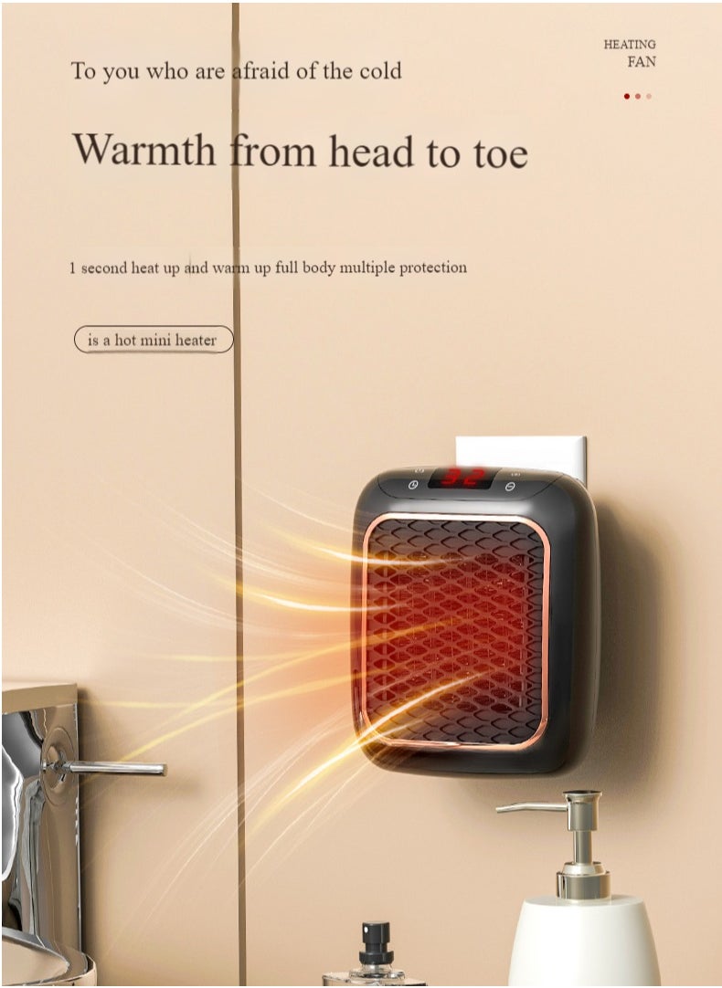 Space Heater, Portable Ceramic Plug in Fan Heater, Ceramic Heaters for Home Low Energy, Electric Fan Heater Silent with Overheating u0026 Tip-Over Protection, 3s Fast Heating, 2 Modes for Home Offic