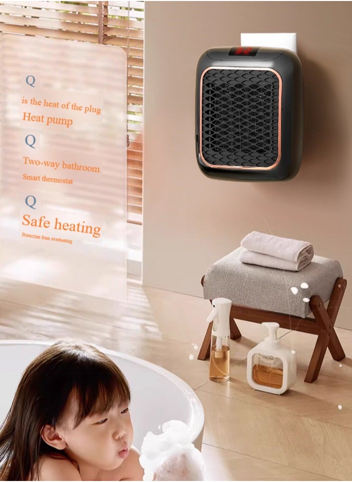 Space Heater, Portable Ceramic Plug in Fan Heater, Ceramic Heaters for Home Low Energy, Electric Fan Heater Silent with Overheating u0026 Tip-Over Protection, 3s Fast Heating, 2 Modes for Home Offic