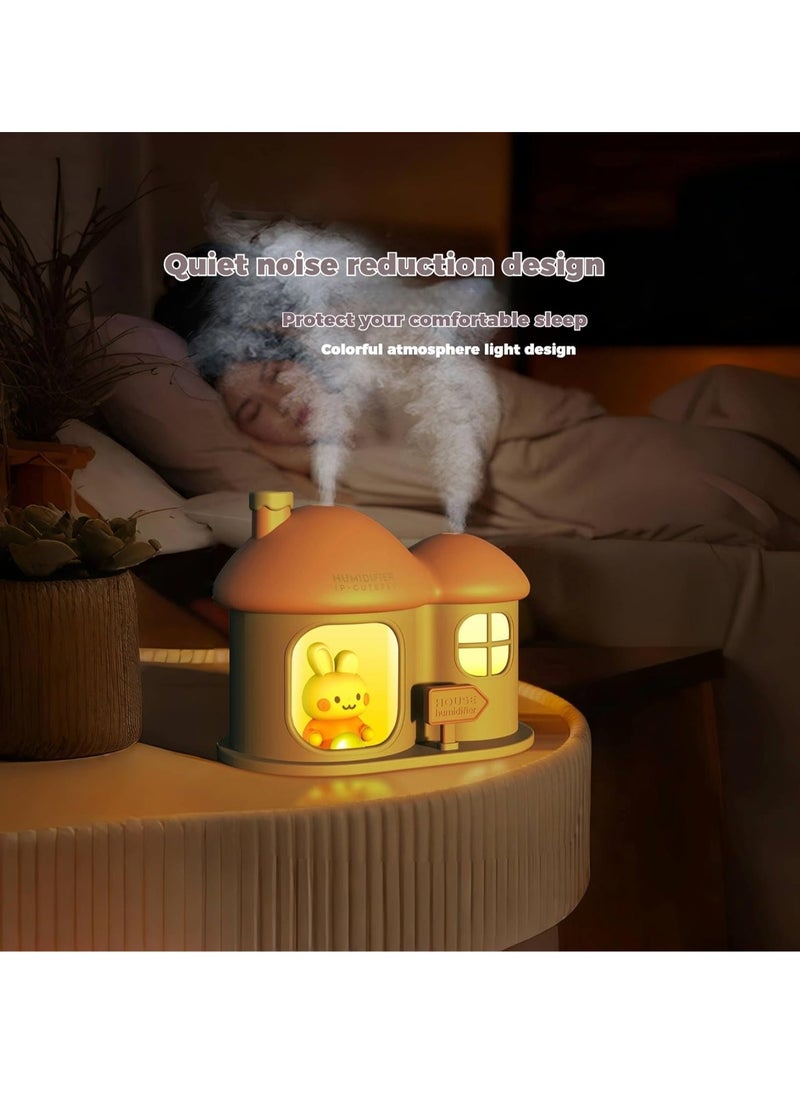 Night Light Humidifier Cute Bedroom Must-Have for Kids Toddlers Babies Adults Smart LED Desktop Nightstand or Bedside Cool Nursery Room Timer Sprayer Color Changing Quiet Easy to Clean (White)