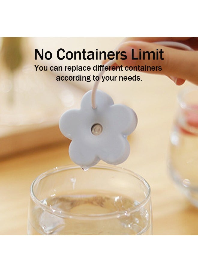 USB Small Flower Humidifier, 2PCS Creative Cute Atomization Mist Maker, Personal Portable Waterproof Air Humidifier for Home Bedroom Office Desk, Auto Shut-Off, Ultra-Quiet