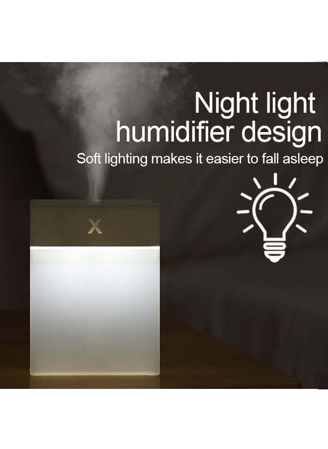 Portable Small Humidifier, 280ml Portable Humidifier, Mini Cool Mist Humidifier with Night Light, USB Personal Desktop Humidifier for Bedroom, Office, Auto Shut-Off, Ultra-Quiet