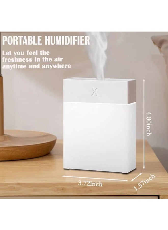 Portable Small Humidifier, 280ml Portable Humidifier, Mini Cool Mist Humidifier with Night Light, USB Personal Desktop Humidifier for Bedroom, Office, Auto Shut-Off, Ultra-Quiet