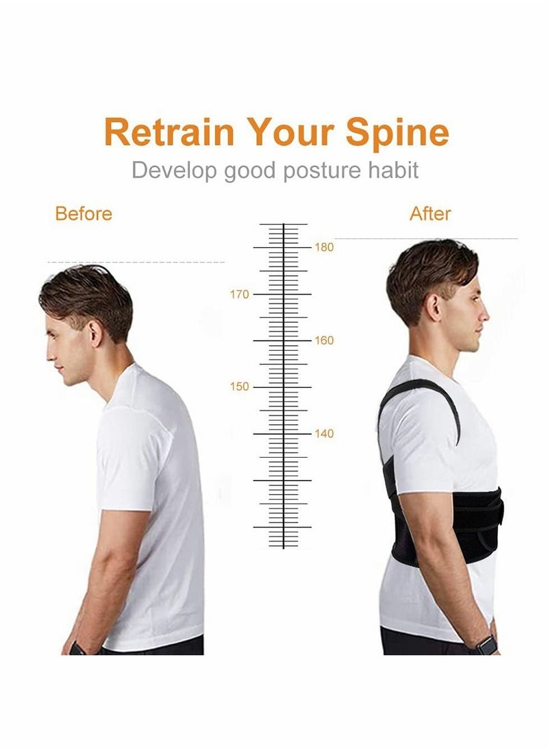 Posture Corrector for Men Women, Back Correction Waistcoat Therapy, Adjustable and Comfortable Scoliosis Back Humpback Correction Belt, Relieving Pain from Neck/Back/Shoulder, Humpback Correction (L)